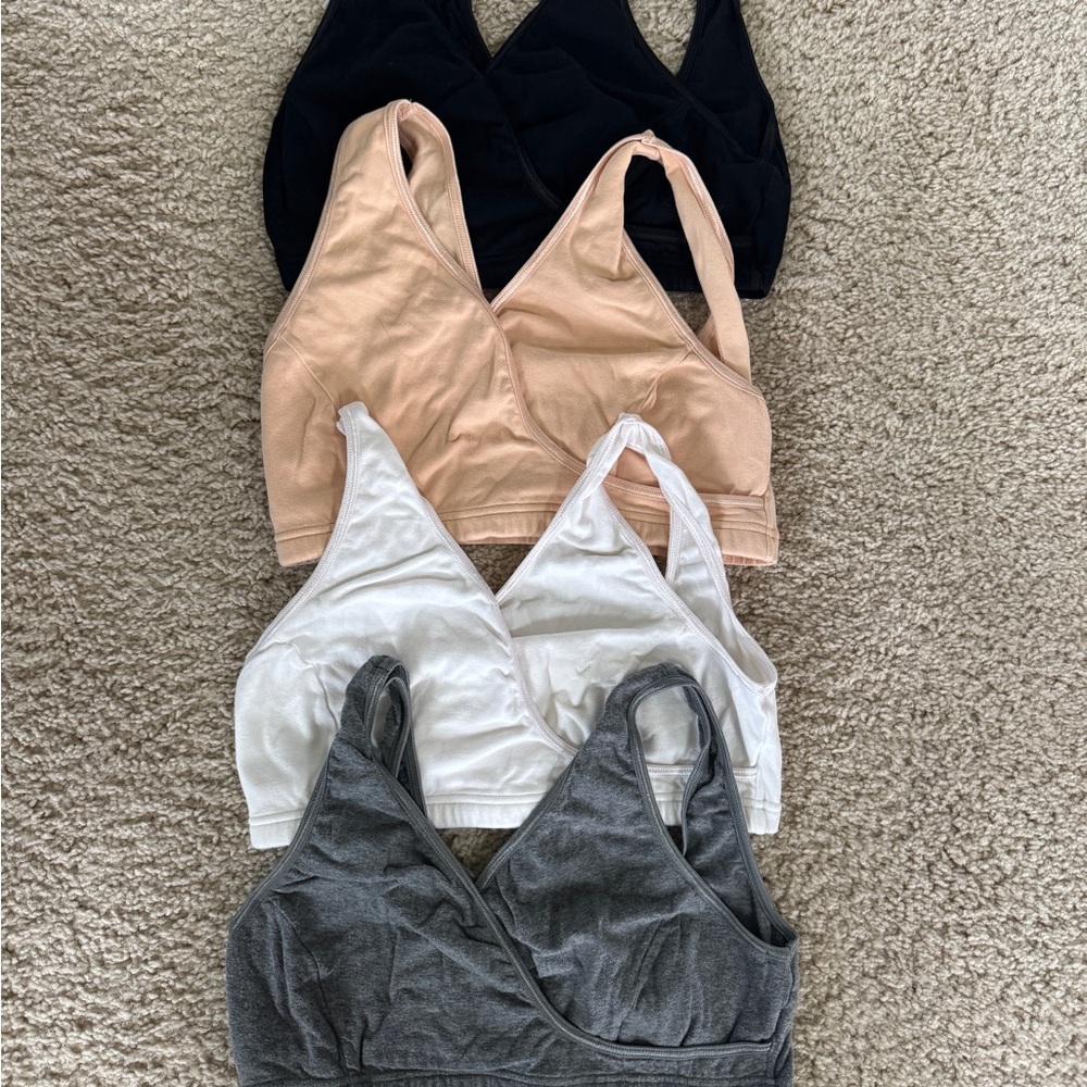Cakye Nursing Bralette Tops in Black, Tan, White, and Gray